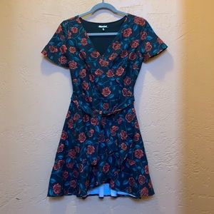 Rose Print Wrap Dress
